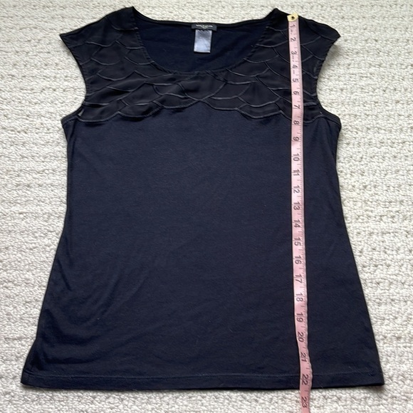 Ann Taylor Black Sheer Panel Top Size XS - Picture 9 of 10